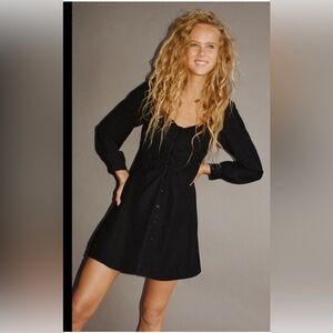 Zara Draped black Mini Dress Size M